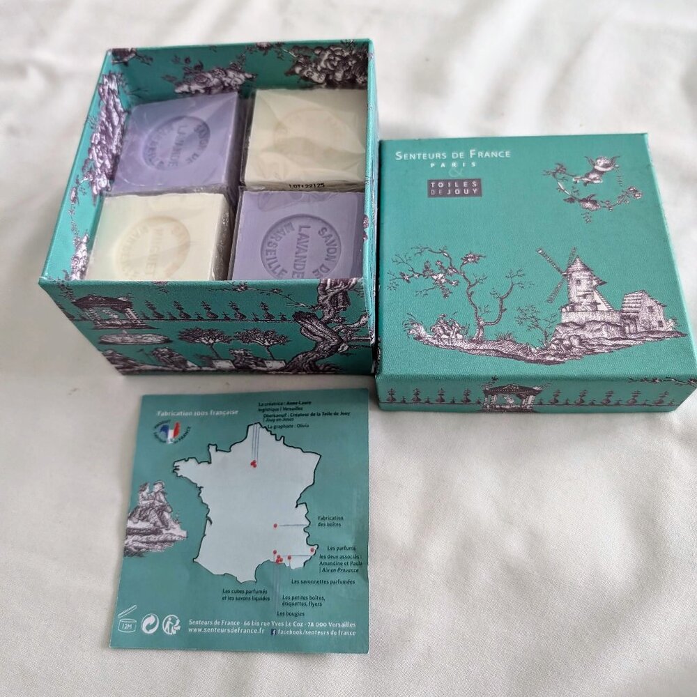 Box Set of 4 Lavender, and Lily of the Valley Scented French Soaps